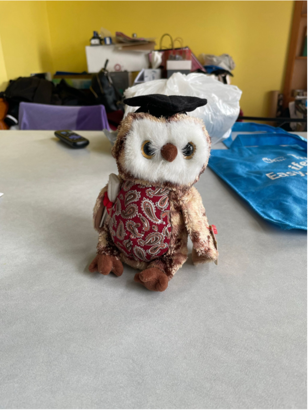 Kids Ty Smarty Owl Stuffed Animal Plush One Size Brown Red